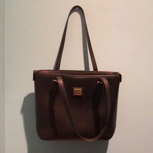 Black leather hand bag